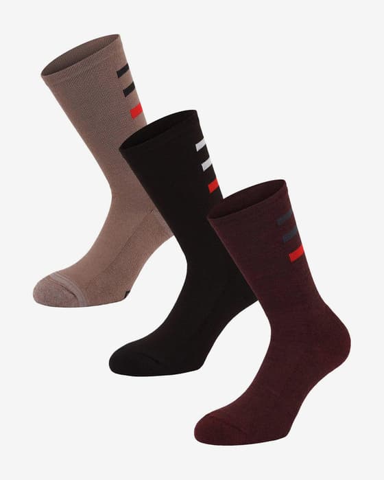 Pack de meias Finisseur Winter Logo preto castanho (3 pares)