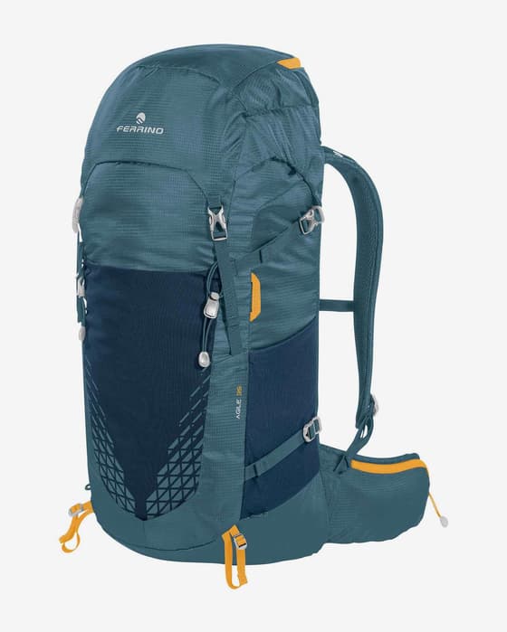 Mochila Ferrino Agile 35L azul pálido amarillo