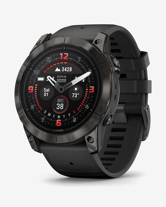 Garmin EPIX 2 PRO Zafiro 51 mm Titanio DLC gris carbón correa negro