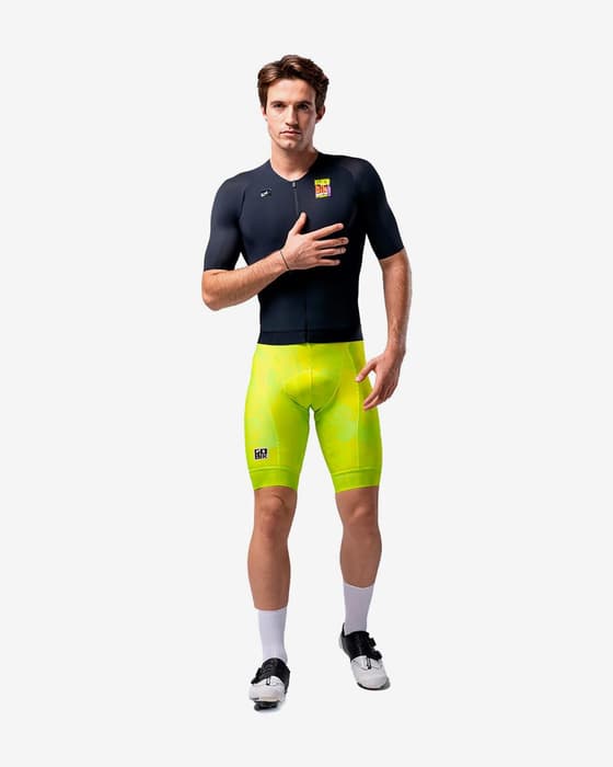 Maillot Gobik CX Solid manches courtes bleu foncé logo multicolore