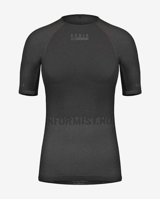 Maillot de corps Gobik Limber Skin manches courtes gris noir femme