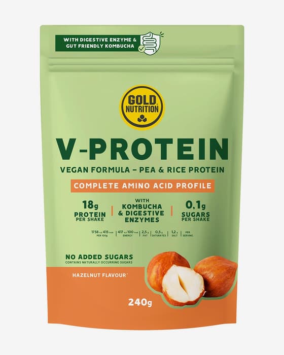 GoldNutrition V-Protein Veganistisch Eiwit Hazelnoot Smaak 240 g