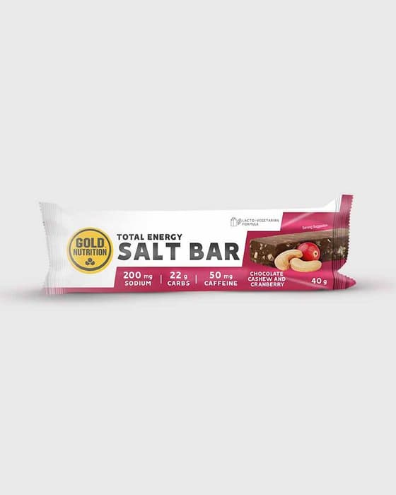 Barrita energética GoldNutrition Endurance Salt 40g sabor chocolate y cacahuete (15 unidades)