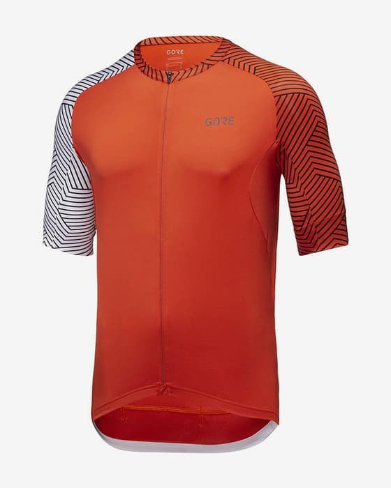 Maillot Gore Wear C5 manche courte rouge-orangé brillant gris