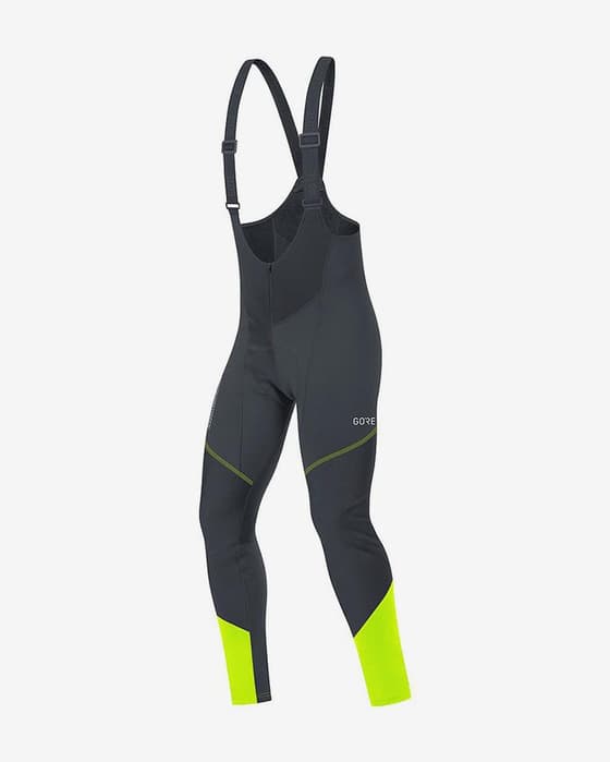 Culote largo Gore Wear C3 Windstopper Bibtights+ negro amarillo neón