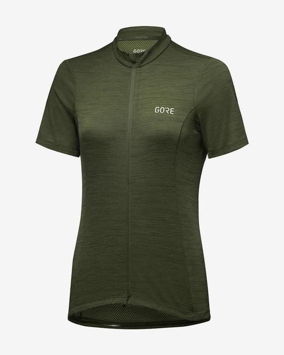 Maillot Gore Wear C3 manche courte vert olive foncé femme
