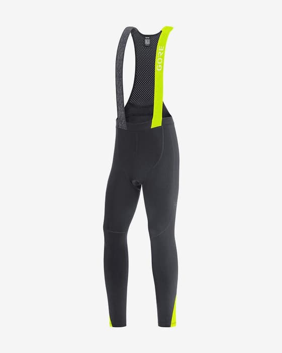 Culote largo Gore Wear C5 Thermo negro amarillo neón