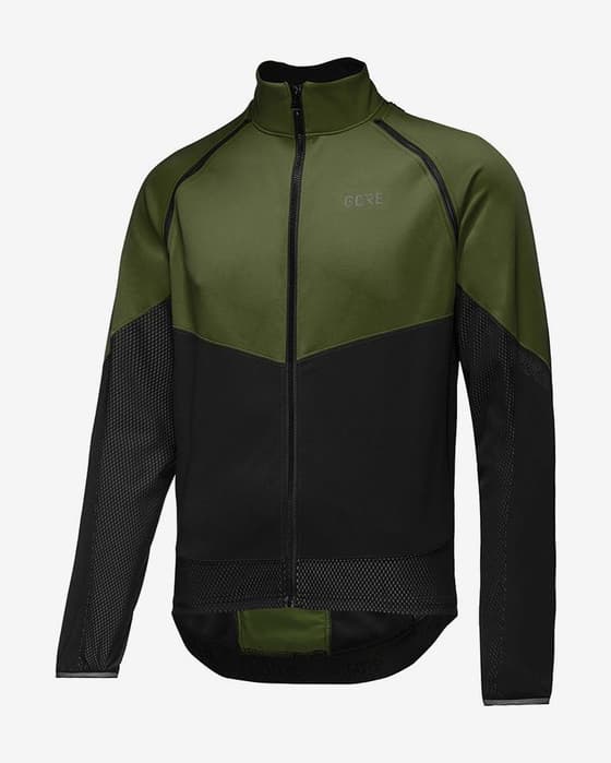 GOREWEAR Phantom GORE-TEX INFINIUM™ Jacke mit abnehmbaren Ärmeln dunkelolivgrün/schwarz
