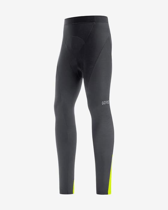 Culote largo sin tirantes Gore Wear C3 Thermo negro amarillo neón