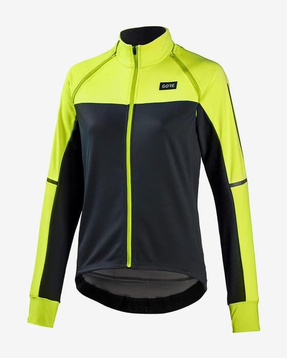 Chaqueta Gore Wear Phantom GORE-TEX INFINIUM™ mangas desmontables negro amarillo neón mujer