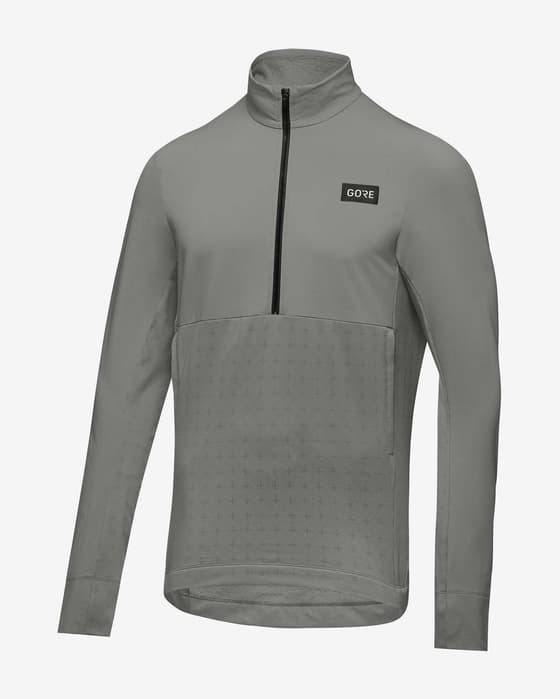 Maillot GOREWEAR TrailKPR Hybrid Half Zip manche longue gris neutre