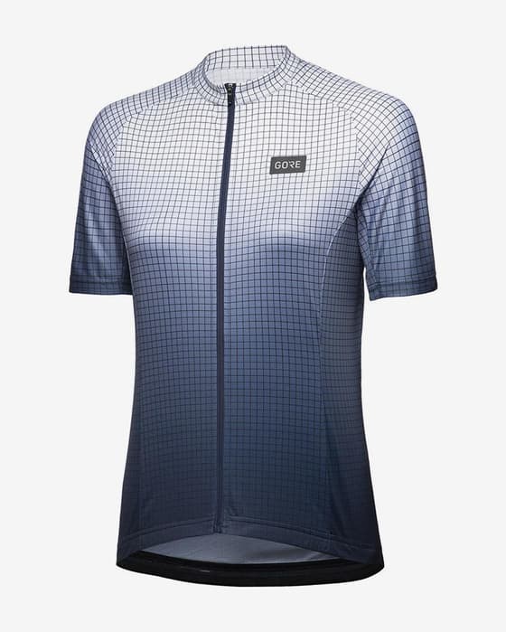 Maillot Gore Wear Grid Fade manga corta blanco azul mujer