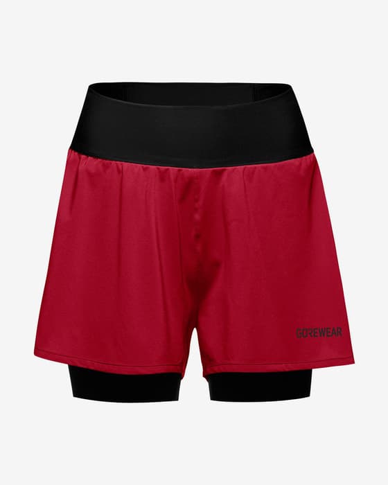 Pantalón corto GOREWEAR Concurve 2in1 granate mujer