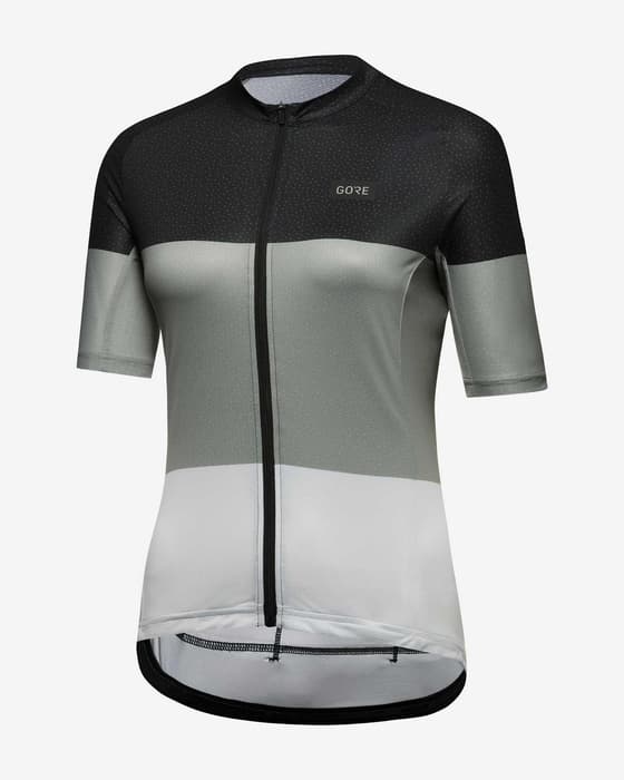 Maillot GOREWEAR Spirit Stripes manga corta negro gris blanco mujer