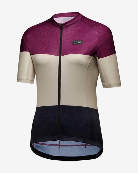 Maillot GOREWEAR Spirit Stripes manche courte lilas beige noir femme