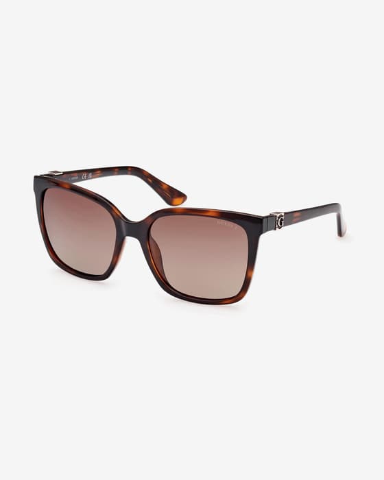 Gafas Guess Square Shape Injected negro marrón con lentes polarizadas marrón mujer