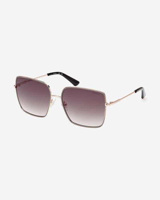 Gafas Guess Square Metal amarillo dorado con lentes espejadas morado mujer