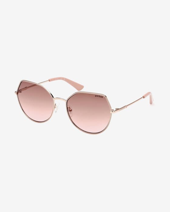 Gafas Guess Geometric Metal amarillo dorado con lentes espejadas rosa mujer