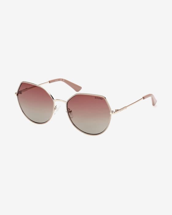 afas Guess Geometric Metal amarillo dorado con lentes espejadas granate mujer