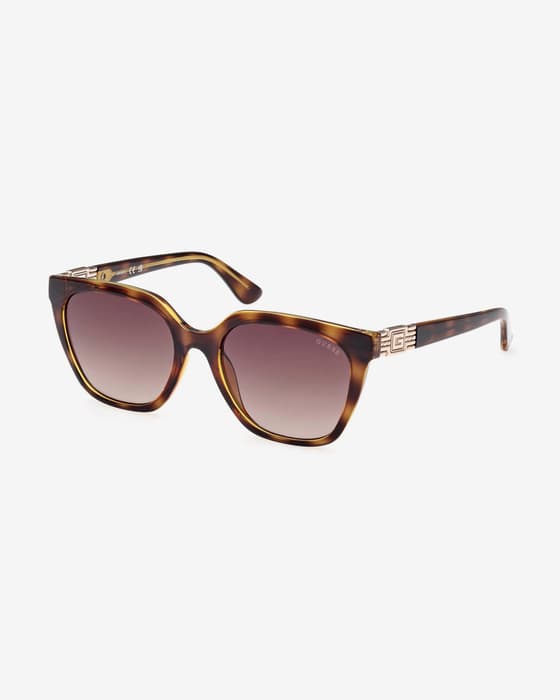 Gafas Guess Square Shape Injected marrón con lentes espejadas marrón oscuro mujer
