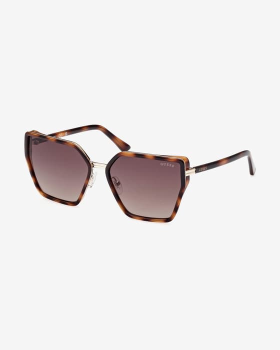 Gafas Guess Butterfly Shape Injected marrón con lentes espejadas marrrón oscuro mujer