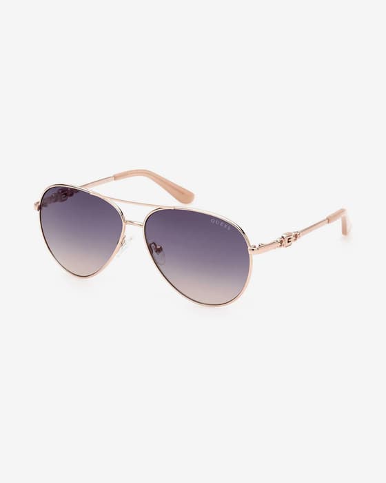 Gafas Guess GU7884 dorado con lentes espejadas azul mujer