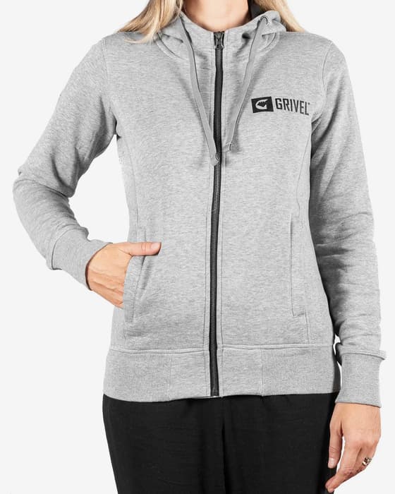 Sudadera con capucha Grivel Full Zip Logo gris mujer