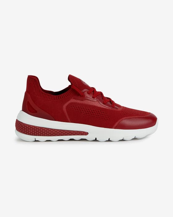 Zapatillas Geox Spherica Actif rojo oscuro blanco mujer