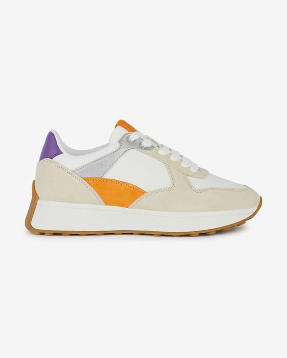 Zapatillas Geox Amabel blanco beige naranja mujer