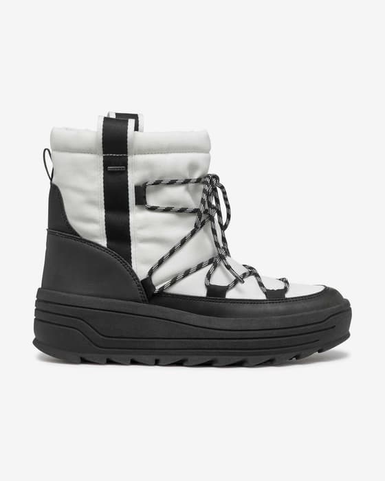 Botas Geox Milleiny ABX branco puro preto mulher