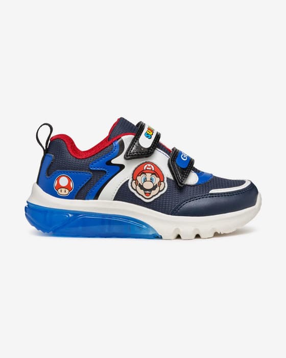 Zapatillas Geox Ciberdron azul marino rojo niño