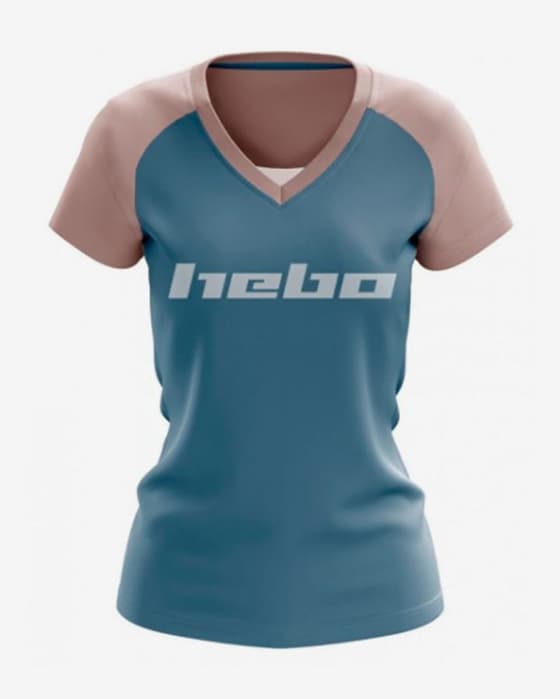 Maillot Hebo Level manche courte bleu rose femme