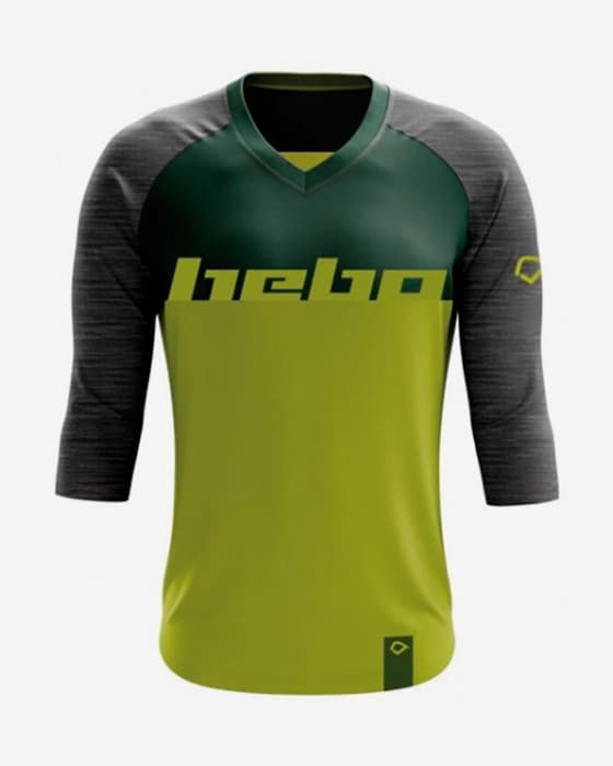 Maillot Hebo Tracker manche 3/4 vert citron