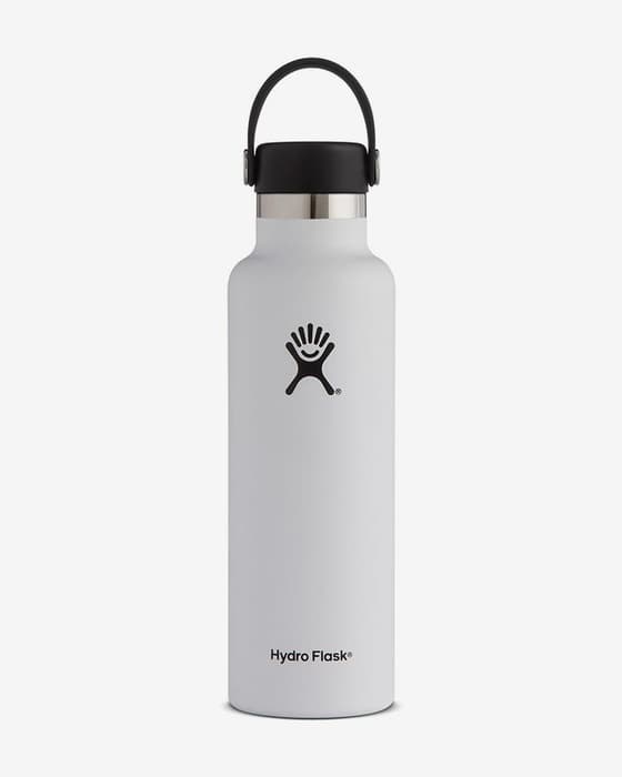 Bidón Hydro Flask 21 oz Standard Mouth con tapa Standard Flex Cap blanco