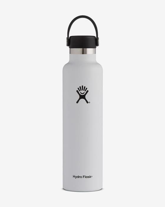 Bidón Hydro Flask 24 oz Standard Mouth con tapa Standard Flex Cap blanco