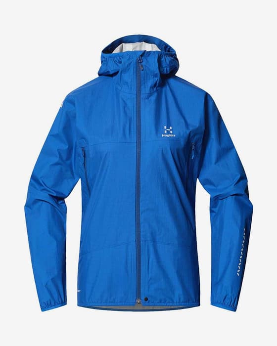 Chaqueta fina con capucha Haglöfs L.I.M Proof azul eléctrico mujer