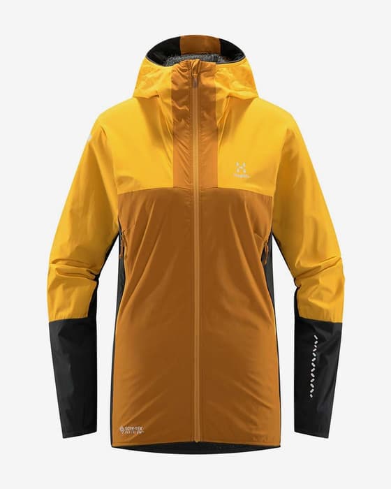 Chaqueta con capucha Haglöfs L.I.M Alpha GORE-TEX INFINIUM amarillo desierto mujer