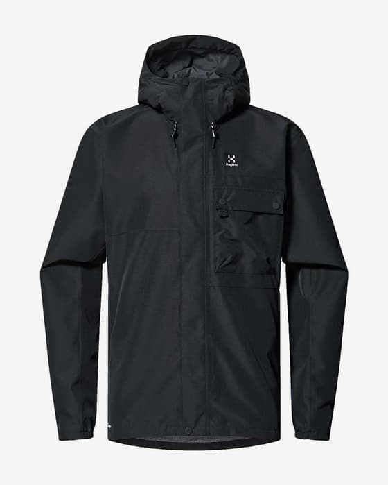 Chaqueta con capucha Haglöfs Porfyr Proof negro