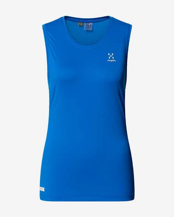 Camiseta Haglöfs L.I.M Tempo Trail sin mangas azul eléctrico mujer