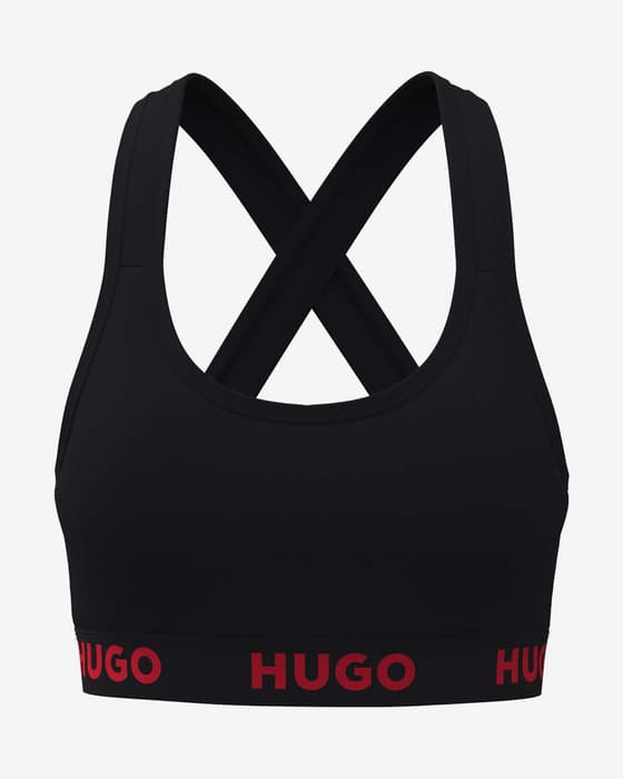 Sujetador HUGO Sport Logo negro rojo