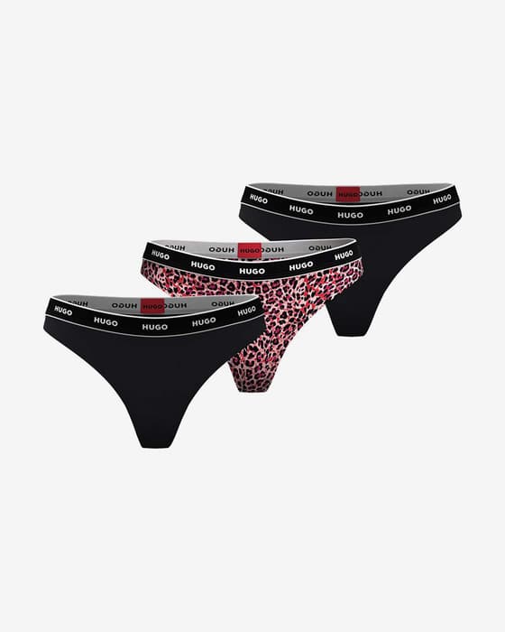 Tanga HUGO Design negro rosa (3 unidades)