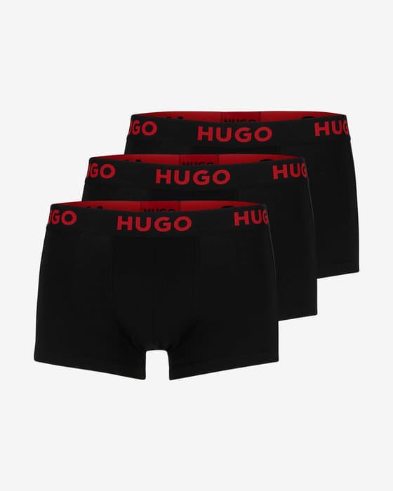 HUGO Contrast Logo Boxershorts schwarz/rot
