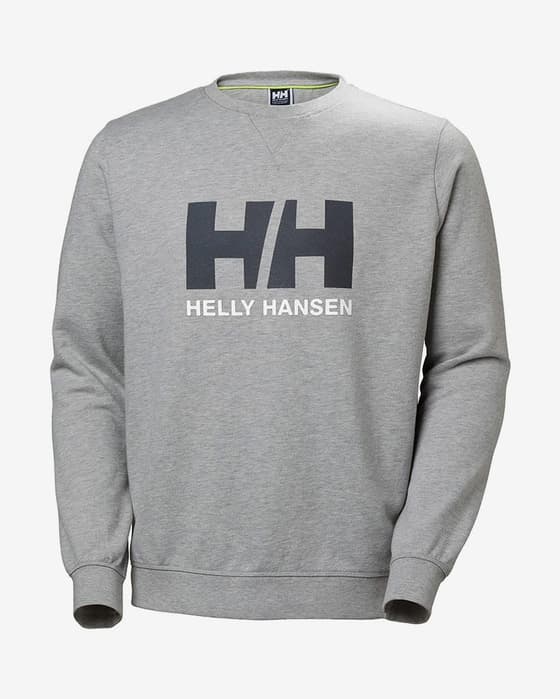 Sudadera Helly Hansen Logo Crew gris logo blanco