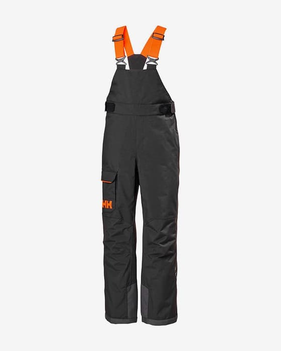 Pantalón largo Helly Hansen Summit Bib PrimaLoft gris oscuro naranja infantil