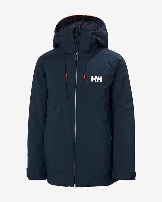 Chaqueta con capucha Helly Hansen Alpha RECCO azul marino infantil