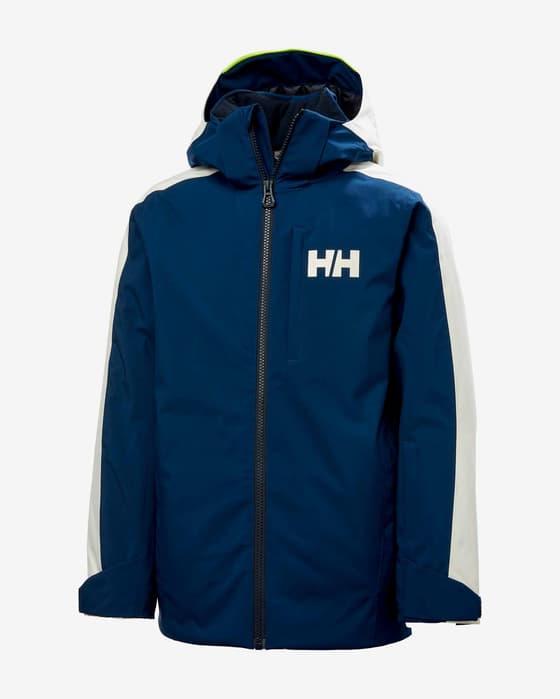 Chaqueta con capucha Helly Hansen Highland PrimaLoft azul blanco infantil