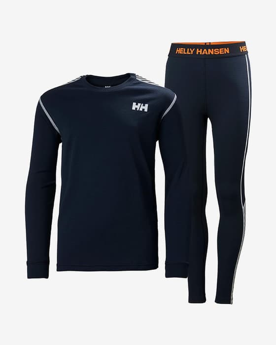 Conjunto Helly Hansen Lifa Active azul marino blanco naranja infantil