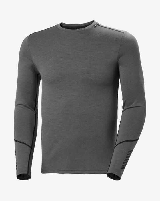 Camiseta interior Helly Hansen Lifa Merino Midweight Crew manga larga gris humo