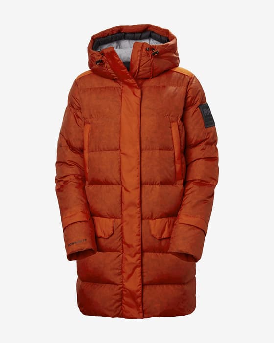 Chaqueta con capucha Helly Hansen Arctic Patrol H2 Flow Parka PrimaLoft naranja mujer