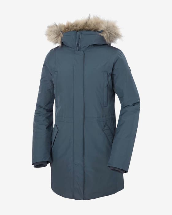 Chaqueta con capucha Helly Hansen Irma Parka PrimaLoft azul alpino mujer